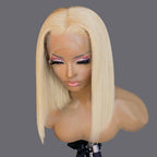 Blonde Bob Wig Short Straight Human Hair Wig