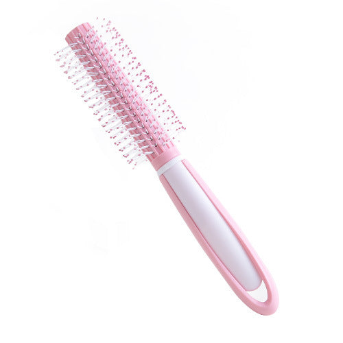 Household Curling Brush With Inner Buckle Shape Hairdressing Cylinder Roller Brush