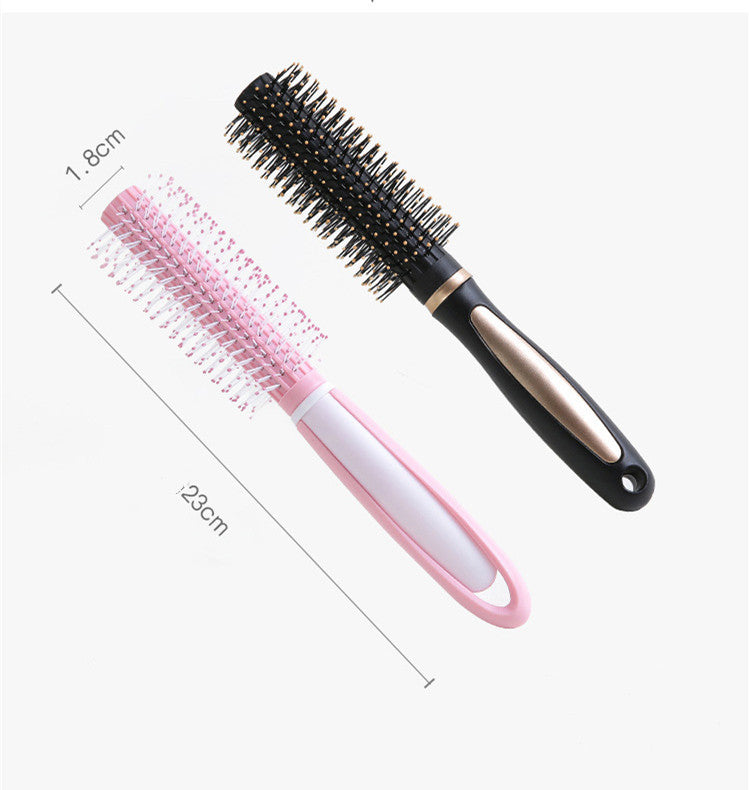 Household Curling Brush With Inner Buckle Shape Hairdressing Cylinder Roller Brush