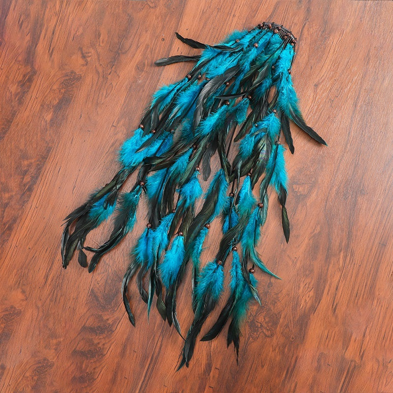 Bohemian Feather Headbands Hair Drape, Headress