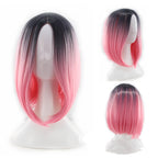 Women"s short straight hair gradient Bob Wig