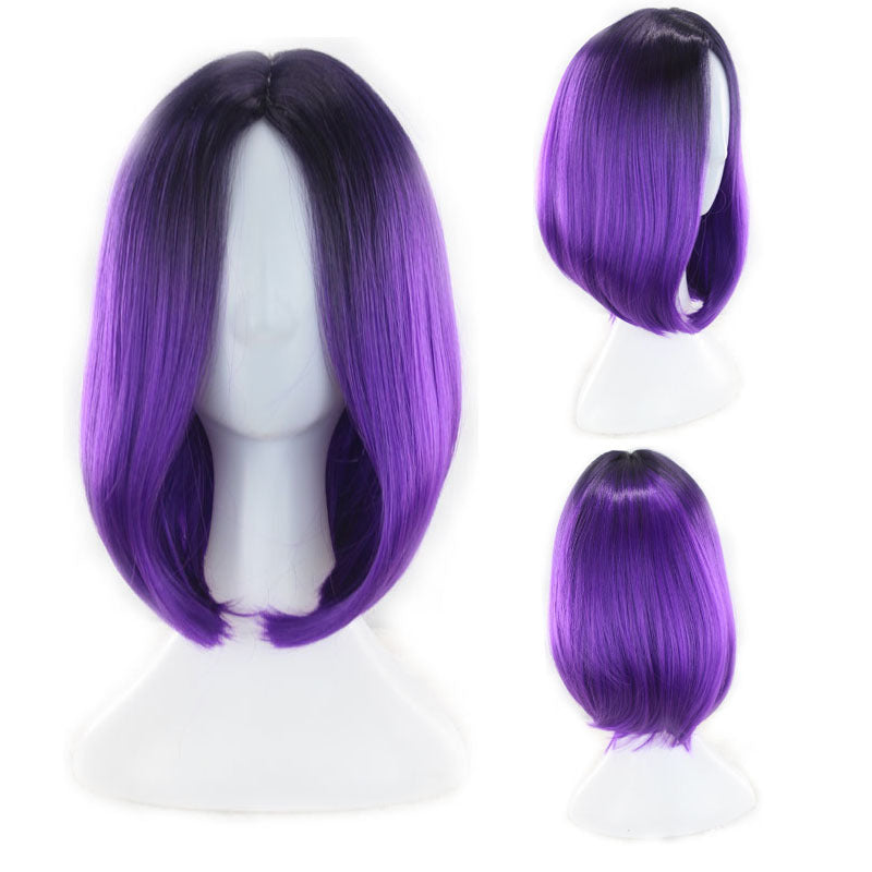 Women"s short straight hair gradient Bob Wig