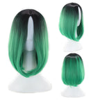 Women"s short straight hair gradient Bob Wig