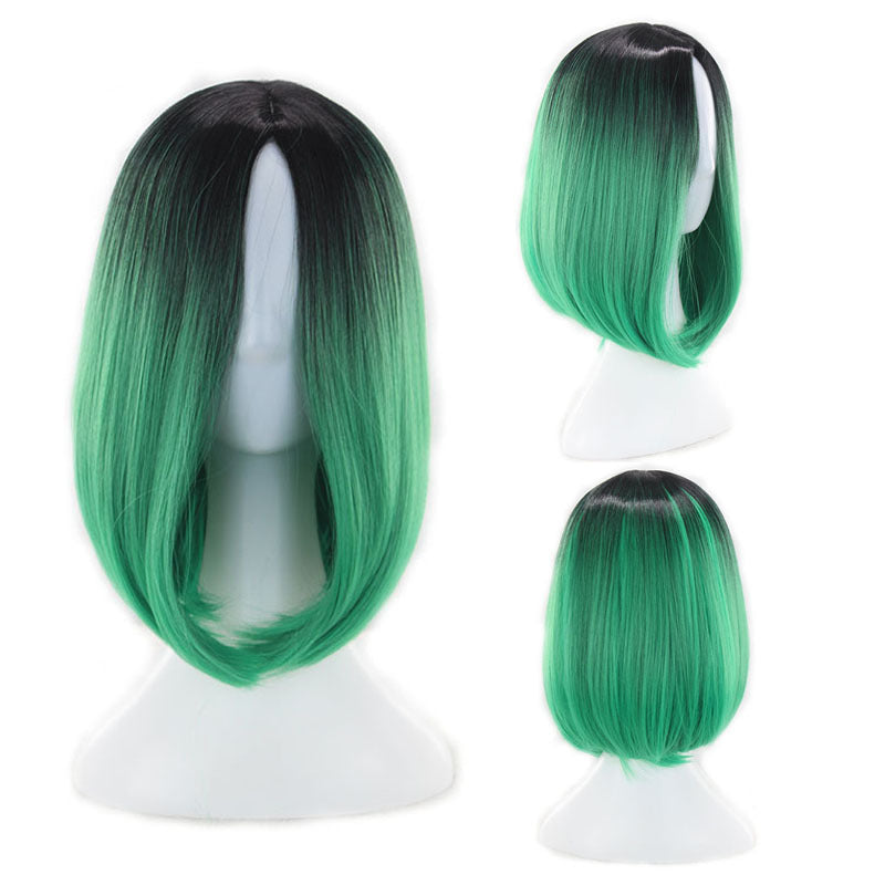 Women"s short straight hair gradient Bob Wig