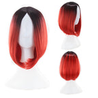 Women"s short straight hair gradient Bob Wig