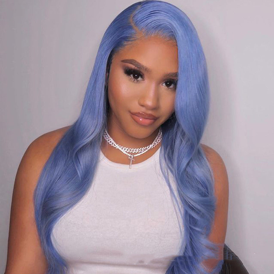 13x4 Lace Front Human Hair Wig – Ice Blue Glam