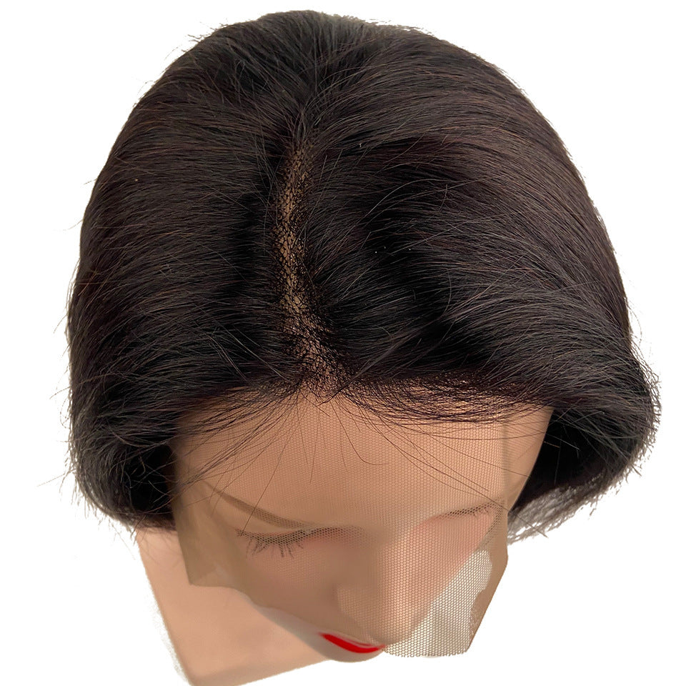 Human Hair Lace Head Cover Short Wig