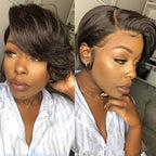 Human Hair Lace Head Cover Short Wig