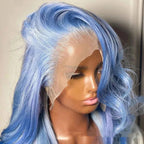 13x4 Lace Front Human Hair Wig – Ice Blue Glam