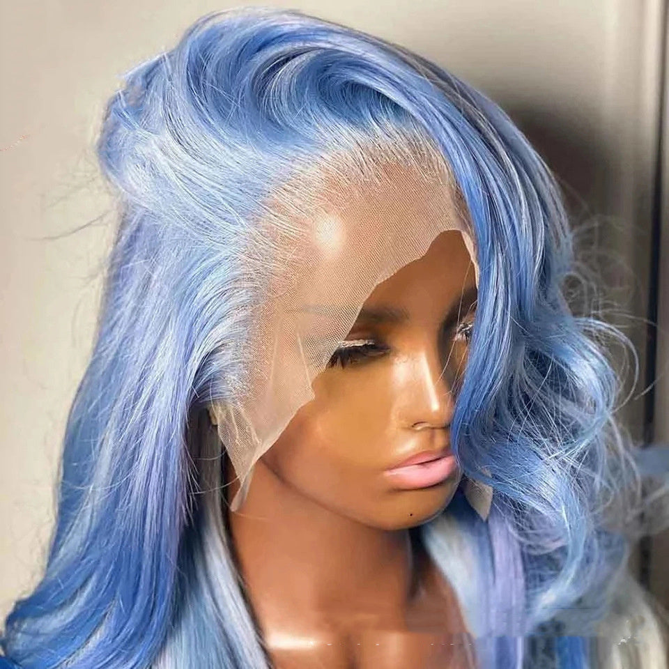13x4 Lace Front Human Hair Wig – Ice Blue Glam