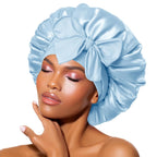 Silk Bonnet For Sleeping Women Satin Bonnet Double Layer Satin Lined Hair Bonnet With Tie Band Curly Hair