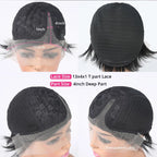 Human Hair Lace Head Cover Short Wig
