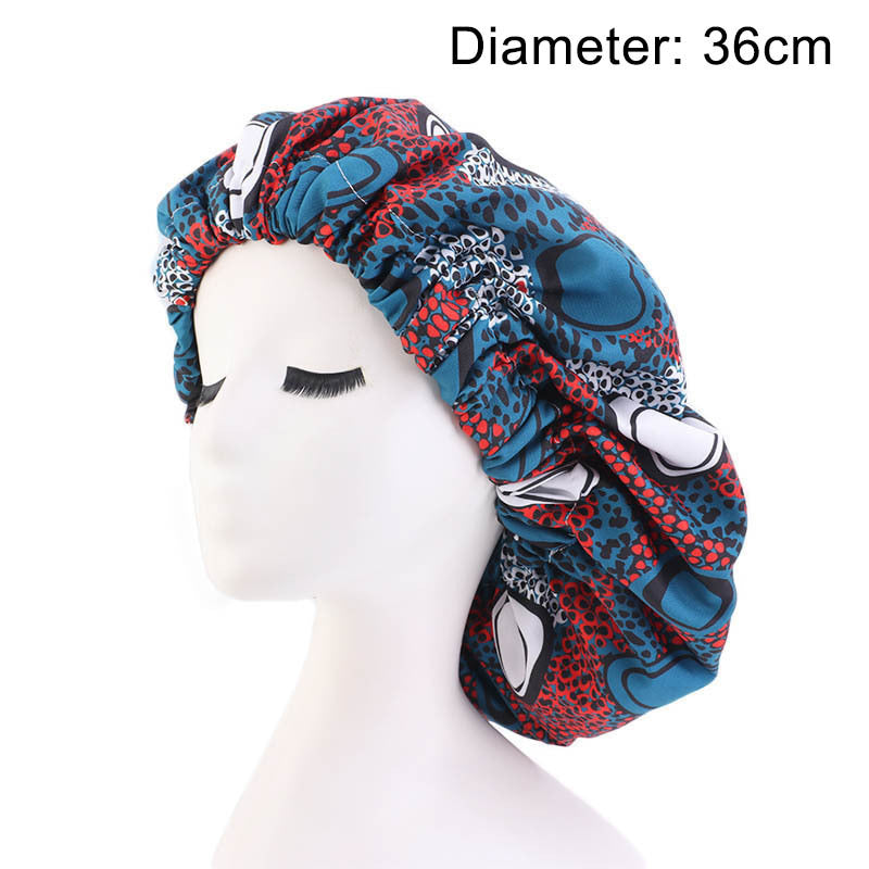 Oversized African Print Double Sleeping Hat (Bonnet)