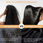 Silk Bonnet For Sleeping Women, Satin Hair Bonnet For Sleeping For Wavy Curly Natural Hair Women Men - Black