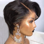 Human Hair Lace Head Cover Short Wig