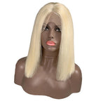Blonde Bob Wig Short Straight Human Hair Wig
