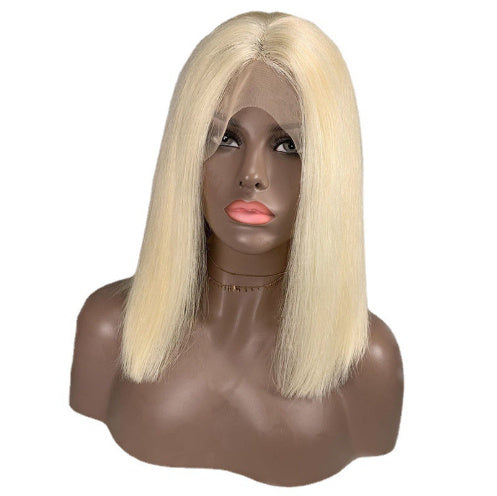Blonde Bob Wig Short Straight Human Hair Wig