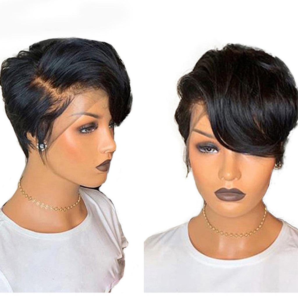 Human Hair Lace Head Cover Short Wig