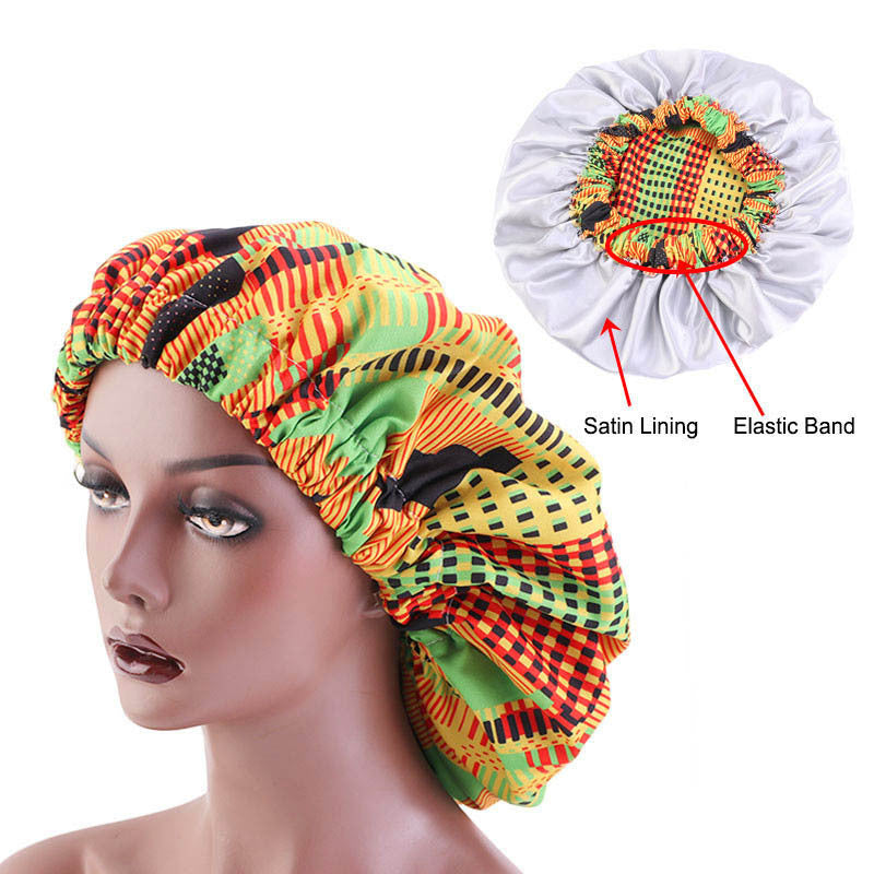Oversized African Print Double Sleeping Hat (Bonnet)